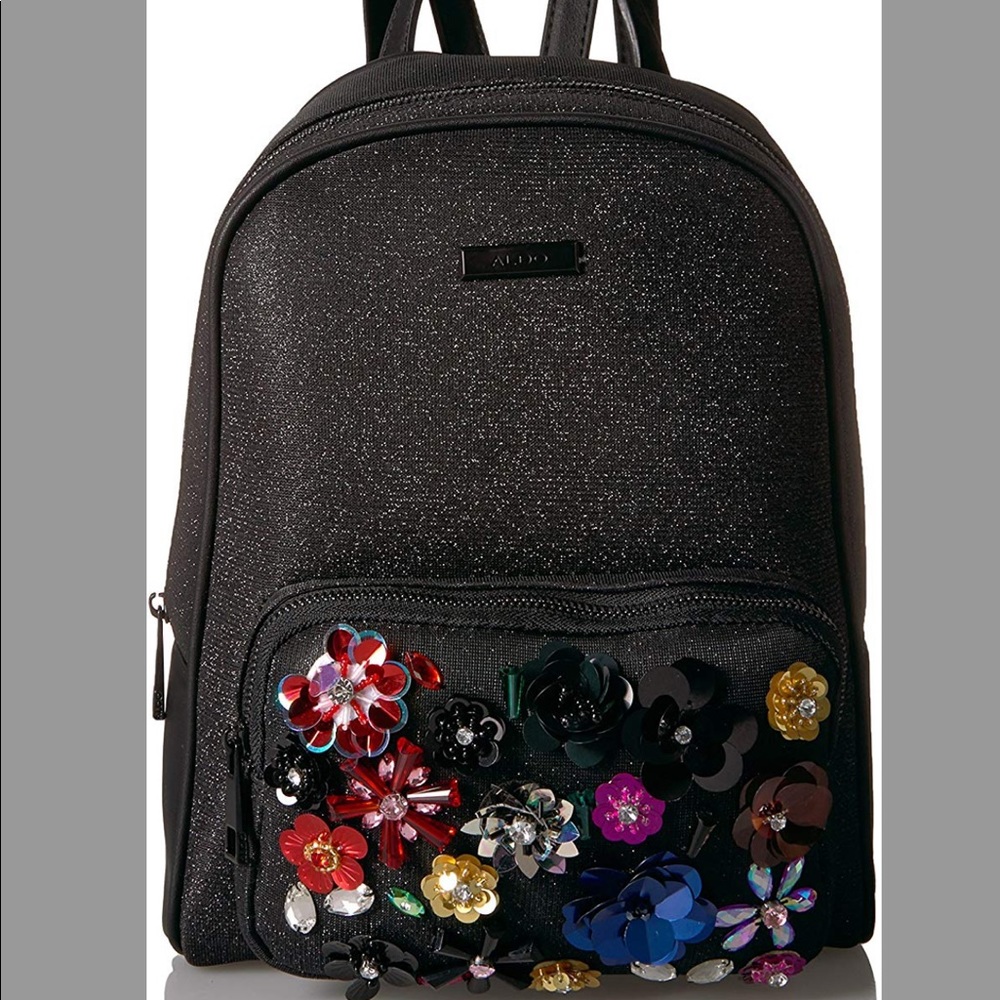 ALDO Black floral backpack